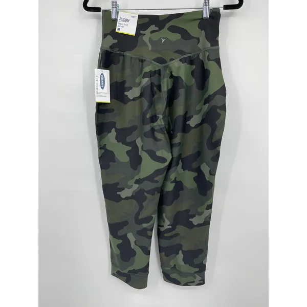 Old Navy Active Green Camo Joggers Pants Crop High Rise Womens Medium NEW - Image 10