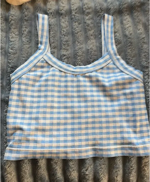 Fitz + Eddi Blue Gingham Buckle Tank Top - Image 2