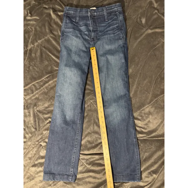 J.Crew Vintage Straight High Rise Jeans Dark Wash Blue Denim Size 26 - Image 2