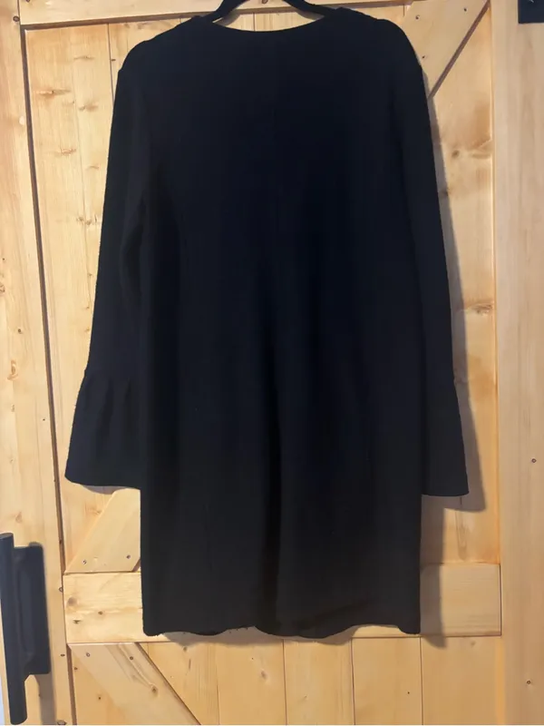 Nanette Nanette Lepore Black 100%‎ Wool Bell Sleeve Coat Large - Image 8