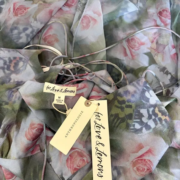 NWT!! Anthropologie FOR LOVE & LEMONS Elea Floral Ruffle Maxi Dress Medium‎ - Image 11