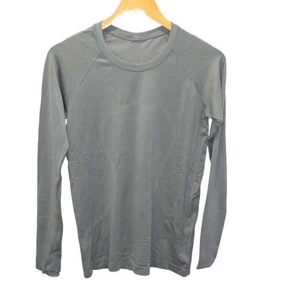 Lululemon Women Crew Neck Raglan Sleeve Swiftly‎ Tech Athletic Top Gray - Image 2