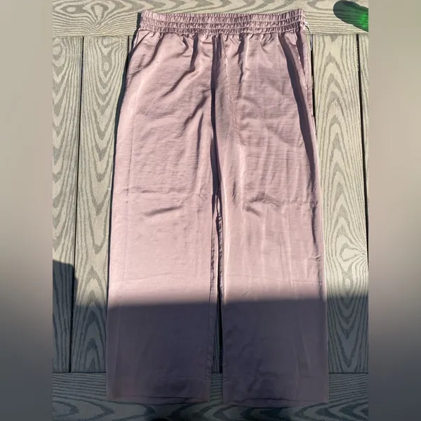 A New Day XXL Satin Shiny Wide Leg Pull on Pants brown red - Image 3