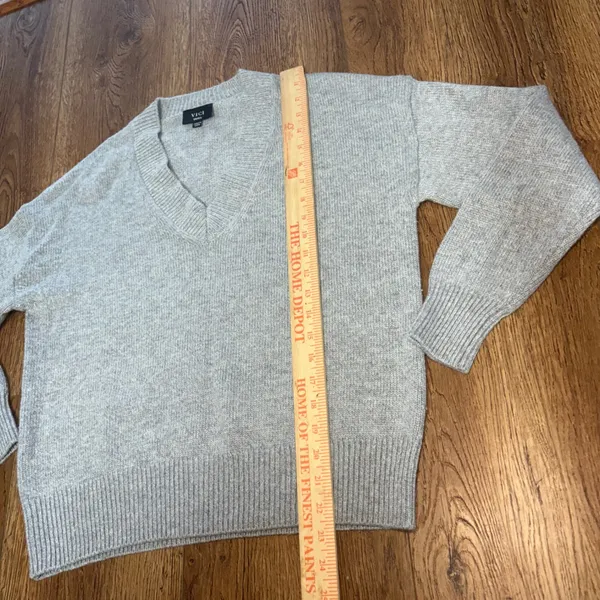 VICI Cashmere Wool Knit Sweater Gray Womens S Capsule‎ Minimalist Quiet Luxury - Image 6