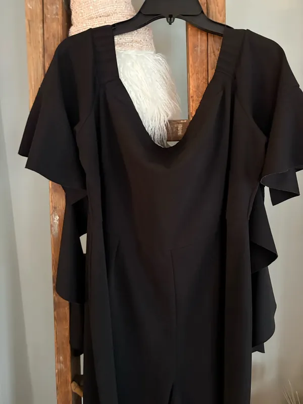 Asos size 18 black off the shoulder jumpsuit - Image 2