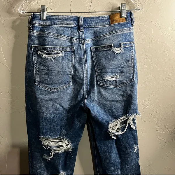 American Eagle Stretch Hi‎ Rise Ripped Distressed Mom Jeans - Image 10
