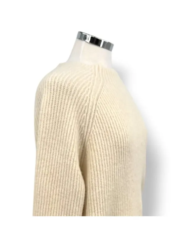 Bobeau Cream Beige Ribbed Knit Pullover Sweater Size Large Quiet Luxury - Image 4