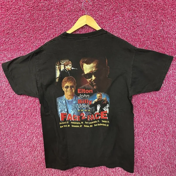 Elton John & Billy Joel Face 2 Face black Tee XL - Image 3
