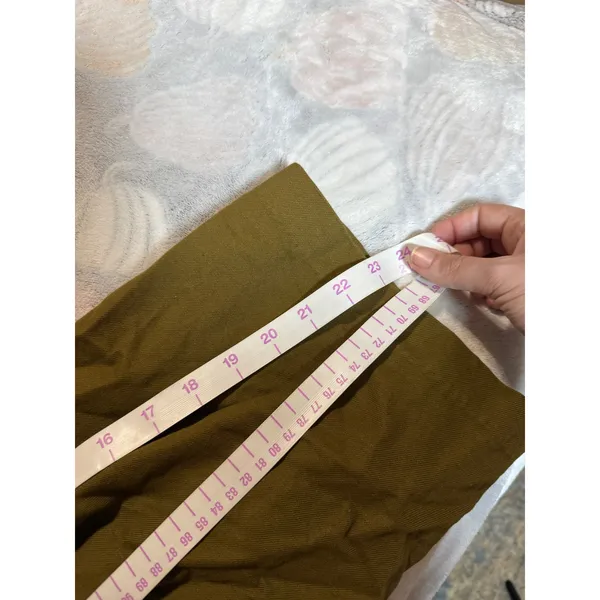 Zara Basic Women Paperbag Ankle Pants Size Small Wide Leg‎ Dark KHAKI Brown Y2K - Image 10