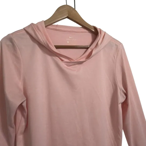 Nike Dri-FIT Womens Medium Pink Long Sleeve Pullover Hoodie Activewear Shirt‎ - Image 4