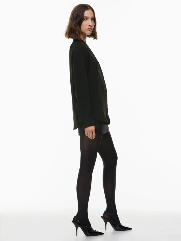 Aritzia Babaton Monocle Shirt Button Front Blouse Black Medium - Image 3