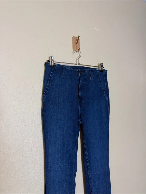 Free People We The Free Level Up‎ High Rise Slit Slim Flare Jeans Size 30 - Image 5
