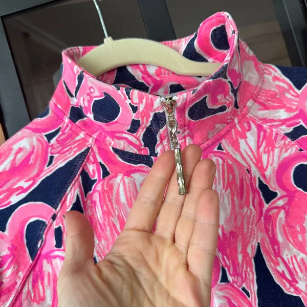 Lilly Pulitzer Zip up Jacket Skipper Popover Flamingo print Resortwear active - Image 10