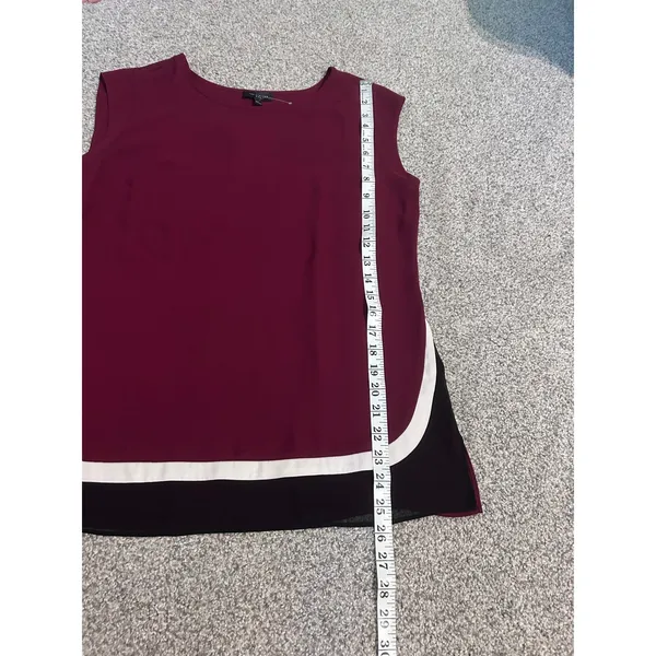 The Limited Burgundy Sleeveless Colorblock Layered Blouse Top - Size S‎ - Image 3