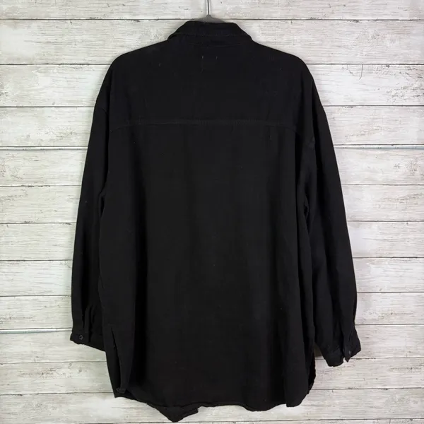 Princess Polly Button Down Shirt Jacket Black Size 10 - Image 3
