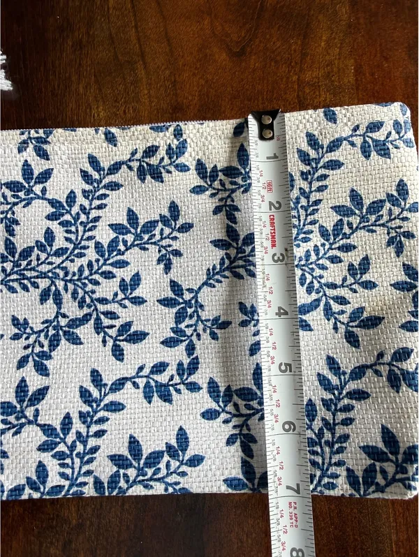 Shiraleah Chicago Bride Cosmetic Bag with Blue Leaf Print and Tassel - Image 5