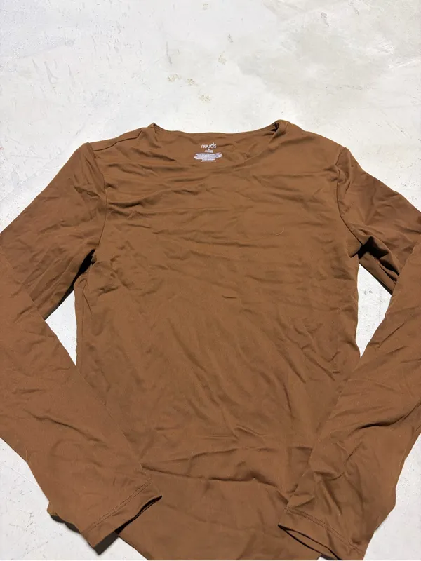 Nuuds Long Sleeve Brown Bodysuit small - Image 2