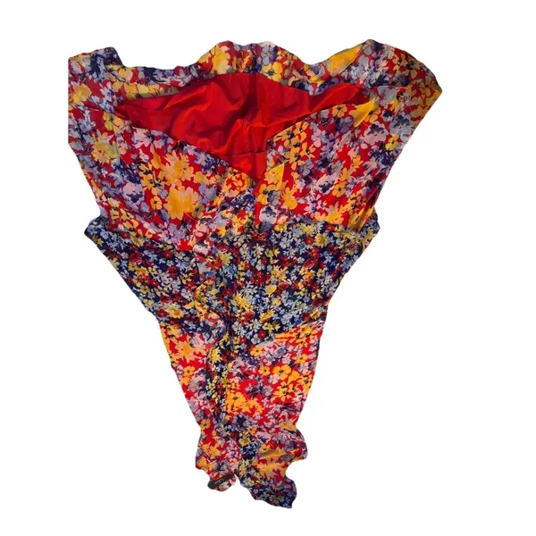 Lulu's Vibrant Asymmetrical Floral Dress S - Image 4