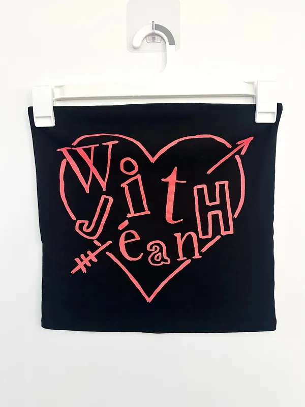 With Jean Heart You Boobtube Top Black Medium - Image 3