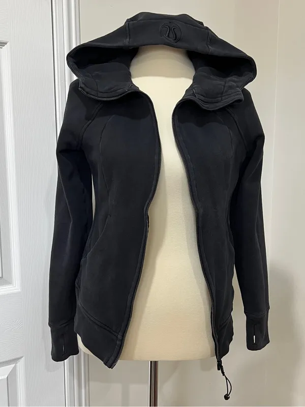 Lululemon Scuba Hoodie Cotton Fleece Black Size 6 Long Sleeve Comfy Long Sleeve - Image 4