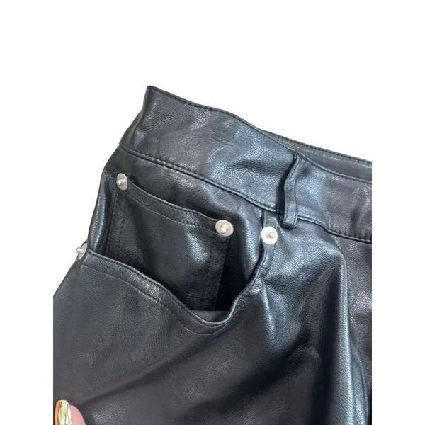 Urban Outfitters Faux Leather Wide Leg Pants Women's 30 High Rise 5 Pocket - Image 6