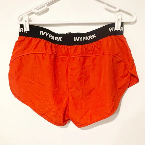 Ivy Park Women's Medium Red Active‎ Logo Taped Mesh Lined Woven Running Shorts - Image 5