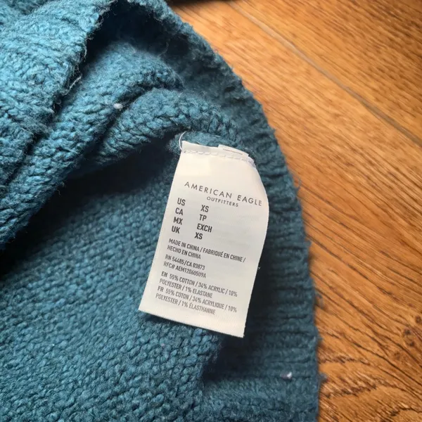 American Eagle Teal Fair Isle Mock Neck Knit Sweater XS Nordic Pullover Ski cozy - Image 7