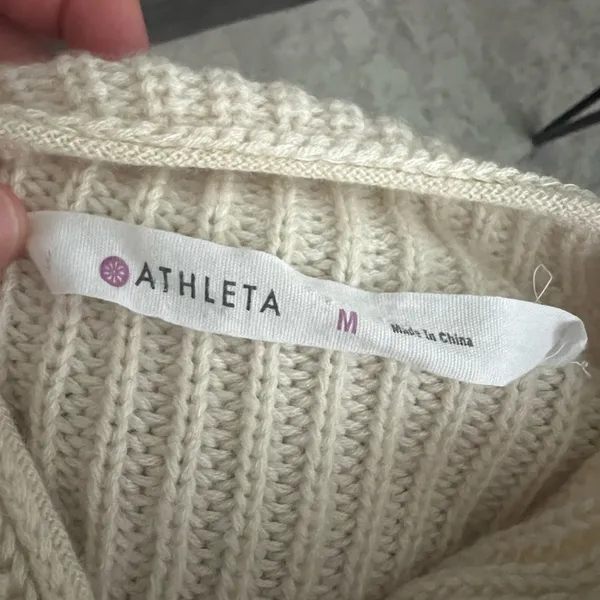 Athleta Stowe Asymmetrical Moto Zip Merino Wool Sweater - Image 4