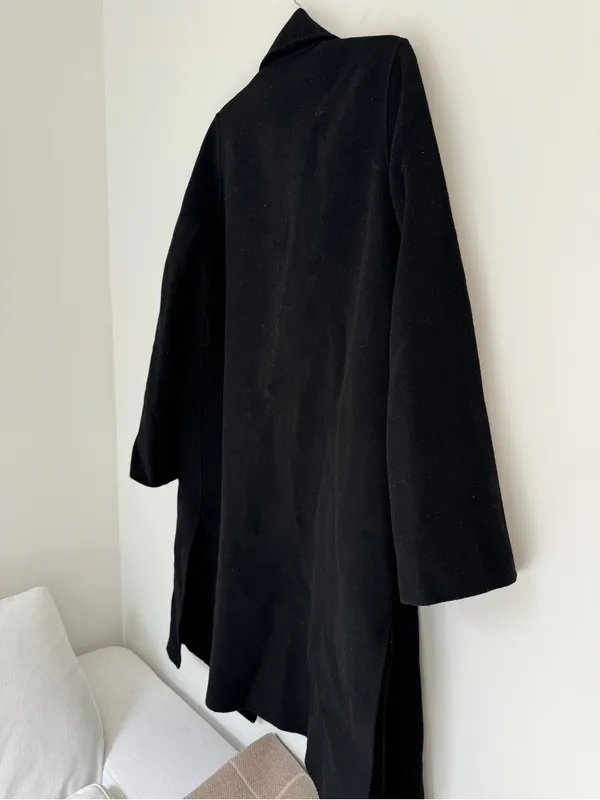 Zara Black Wool Collared Coat - Image 4