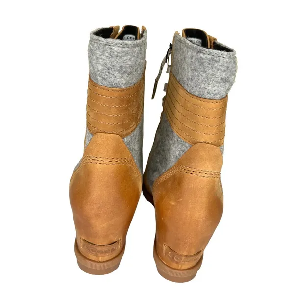 Sorel Lexie Wedge Boots‎ Leather Camel Brown Waterproof Women’s Size 10 - Image 5