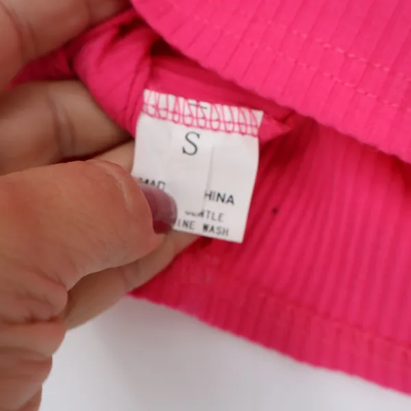 Unbranded Crop Top Womens S One Shoulder Ribbed Hot Pink Asymmetrical Excellent - Image 5