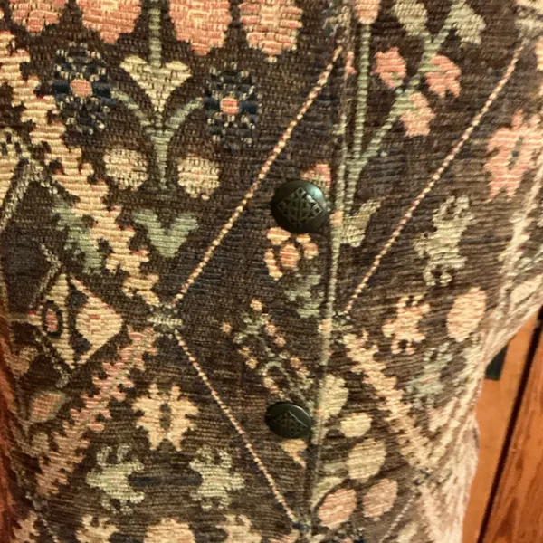Vintage Tapestry Vest | Floral Geometric Button Front | Women’s Large - Image 5