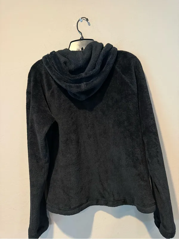 American Giant Kids Black Plush Zip-Up Hoodie - Image 2