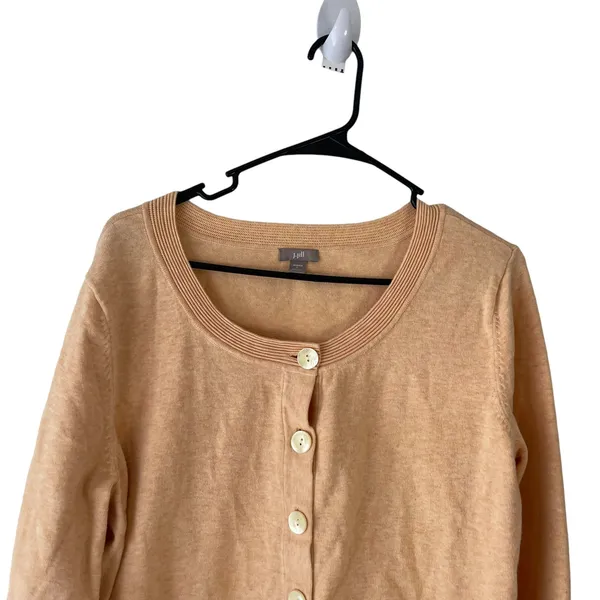 J. Jill Women's Size Large Light‎ Orange Button Cardigan Sweater - Image 2