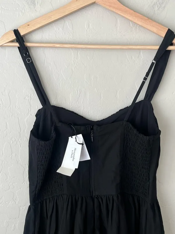 Abercrombie & Fitch Ruched Chiffon Mini Dress with pockets NEW small - Image 4