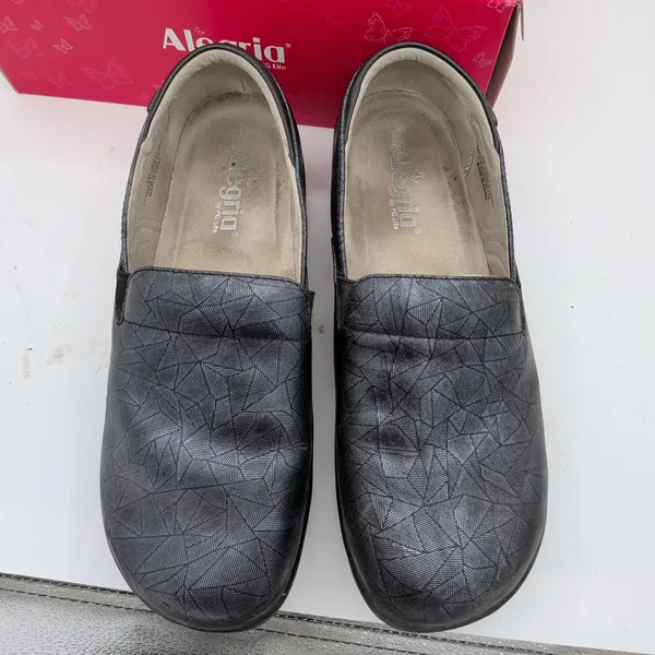 Alegria Keli Sketchy Leather Slip On Professional Shoes Grey Black Women 41 10.5 - Image 8
