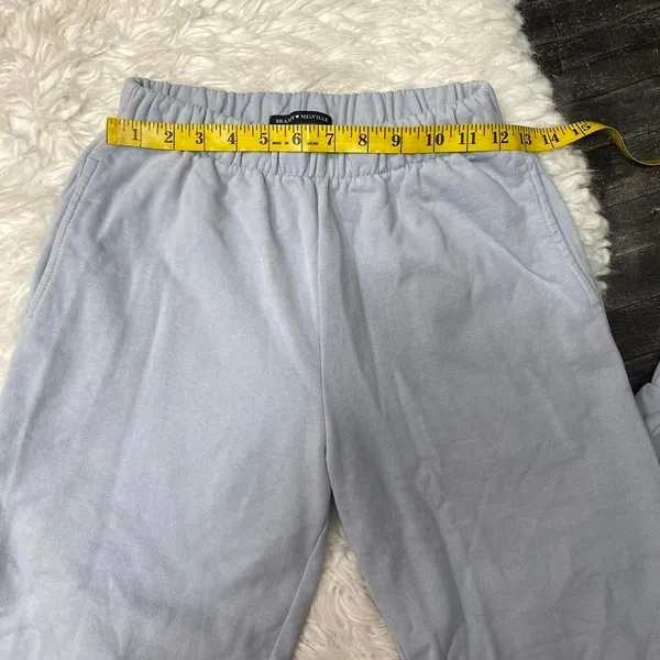Light Blue Jogger Brandy Melville Cuffed Rosa Soft Sweatpants Pockets Y2k Cozy - Image 4