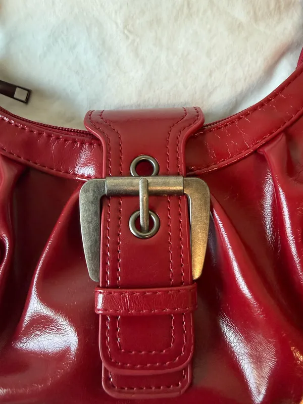 JW Pei Amazon Red Buckle Shoulder Bag - Image 3