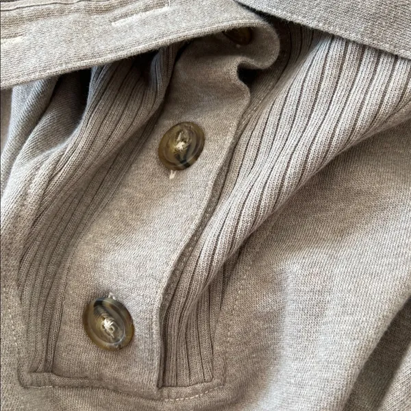 Aerie Best Button Pullover XXL Taupe Cozy Lounge - Image 6