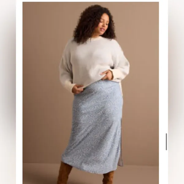 Arula Kassidy Floral Maxi Skirt NWT 0X Dusty Blue - Image 3