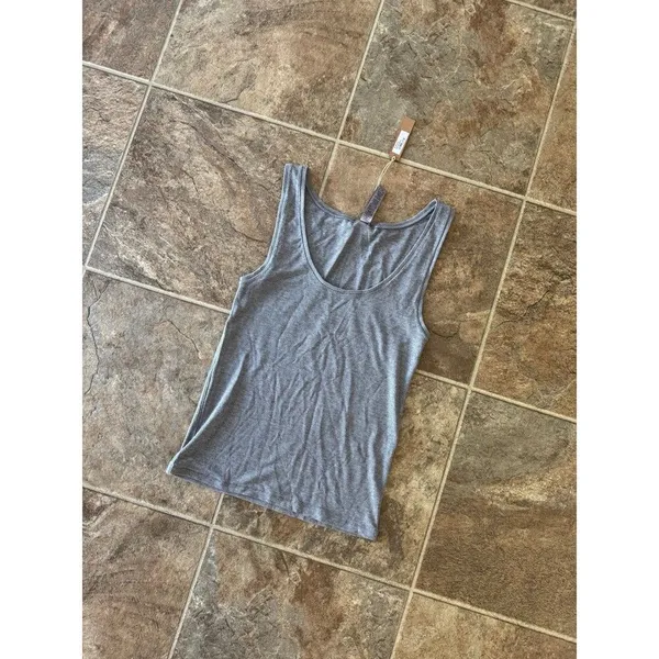 Skims Soft Lounge Ribbed Tank Top Heather Gray Size XS - Image 2