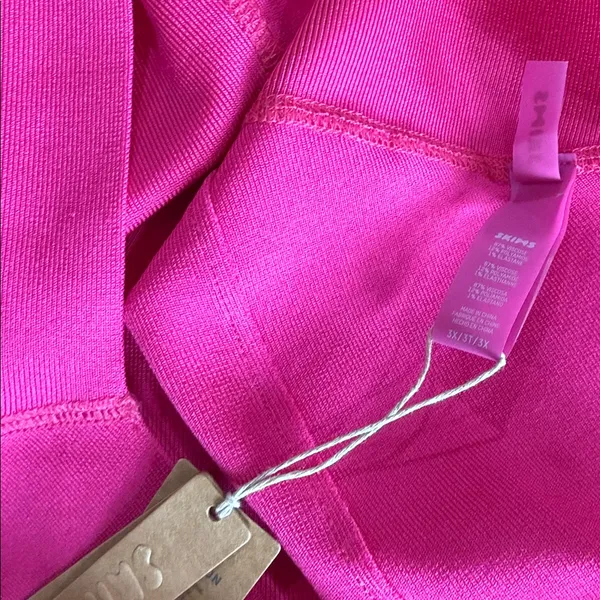 NWT SKIMS KNIT SWIM MINI SKIRT In Magenta Pink Stretch SZ-3X - Image 5
