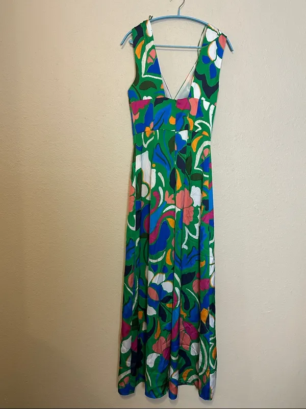 Zara Printed Jumpsuit with Knotted Straps Size XS NWT‎ - Image 9
