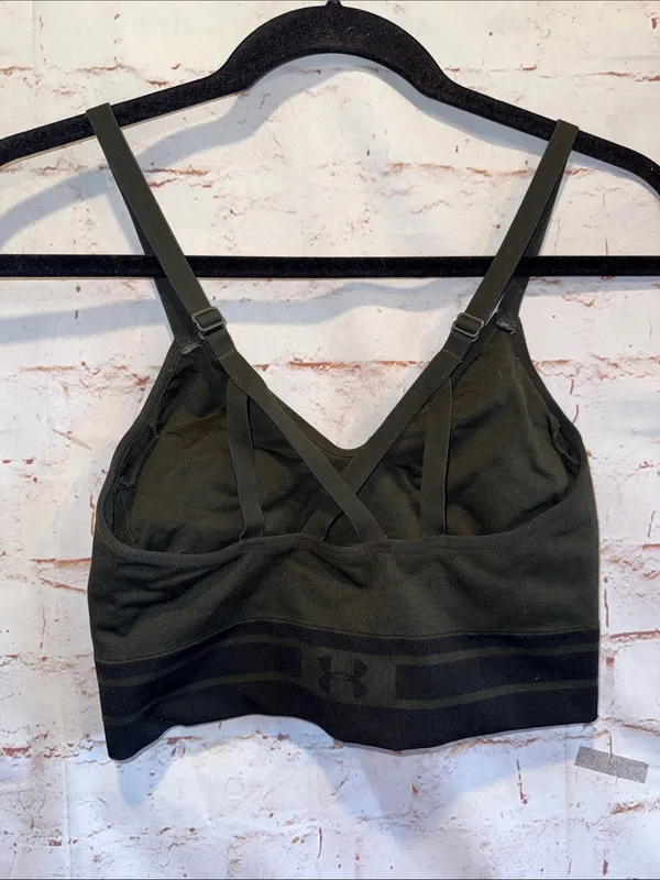 Under Armour Olive Green Racerback Sports Bra Branded Band L pullover no pads - Image 3