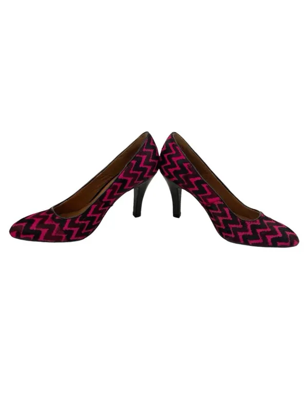 -Sofft Moselle Heels Womens Size 7.5 Pink Black Wave Stripe Calf Leather Pump - Image 11