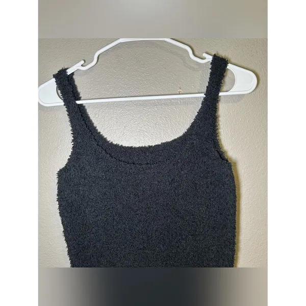 SKIMS Cozy Knit Fuzzy Black Loungewear Tank Top Women’s Size Small / Medium - Image 4