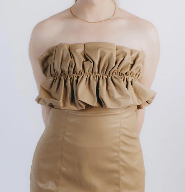 Leather Holiday Dress Pink - Image 3