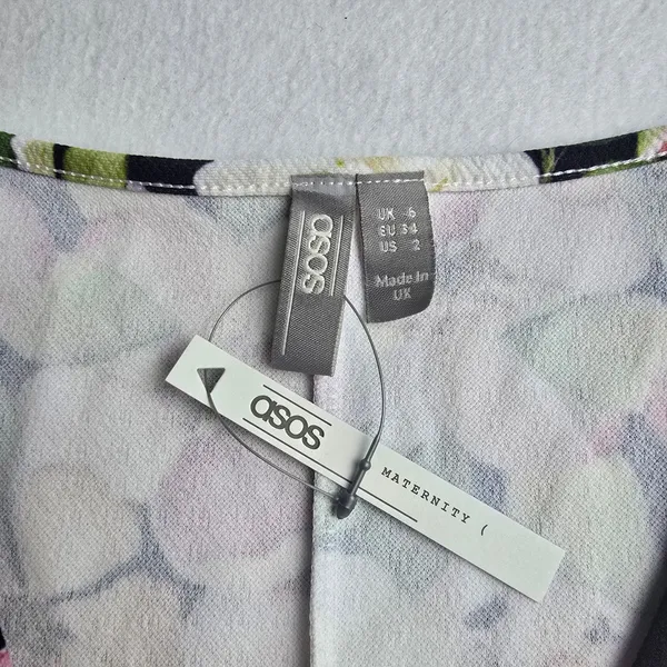 ASOS Maternity NWT Floral Faux‎ Wrap Midi Dress Long Sleeve Size 2 - Image 4
