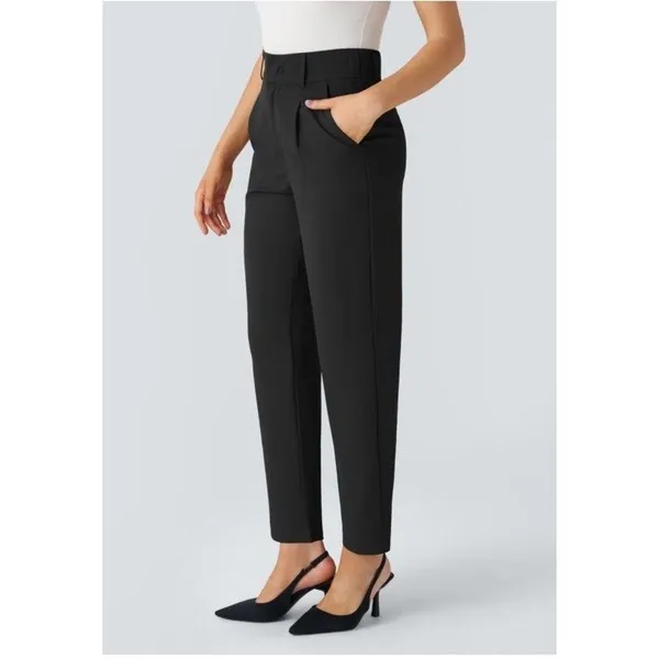 Halara Flex High Waist Tapered Black Work Pants Women Medium Pockets Stretch New - Image 2