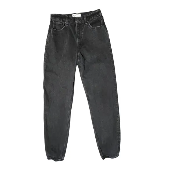 Abercrombie & Fitch High Rise Mom Jeans‎ Washed Black 26/2L 15500912 - Image 3